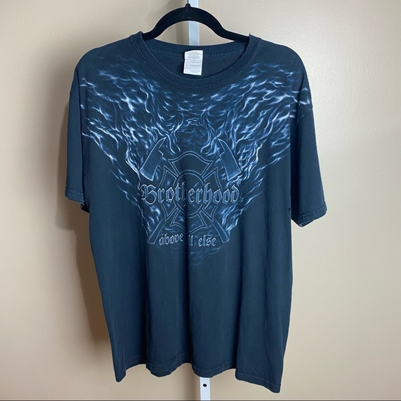Gildan Other - Brotherhood Above All Else firefighter t-shirt by Gildan, size L